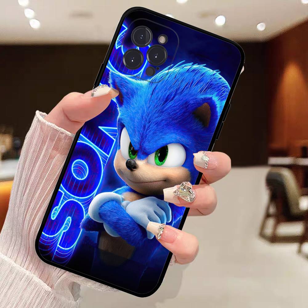 

Game Sonic Movie Anime Phone Case For Iphone 17 16 15 14 13 12 11 Pro Max Plus Black Shell Cover Case iPhone 11