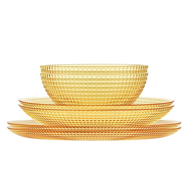 VISIONS Crystal Series Polka Dot Glass Dinnerware Set