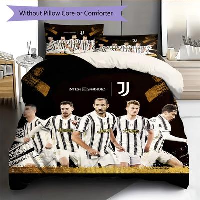 Juventus Pattern Bedding Home Decoration Birthday Gift (1 * Duvet Cover + 2 * Pillowcase, Without Core)