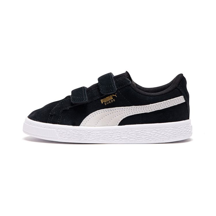 Puma 2 Straps Velcro Casual Low-Top Skate Shoes Kids Sneakers Black White 359595-01