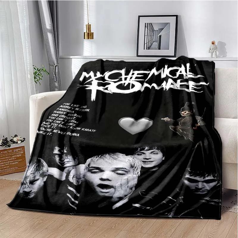 USA My Chemical Romance Band Blanket Printed Flannel Blanket Soft Warm Plush Throw Blanket for Bed Bedroom Sofa Picnic Fan Gift