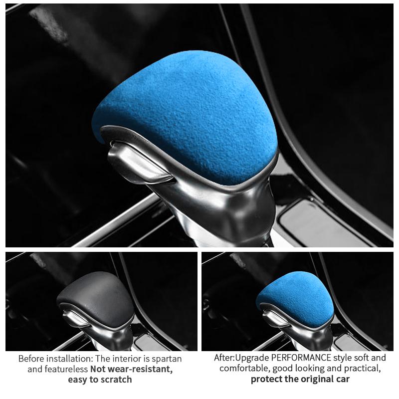 For Kia K3/ Sportage R /KX1 (2018-2021) Made of Alcantara Car Wrap Gear Shift Knob Trim Cover Boot Interior Tuning Accessories
