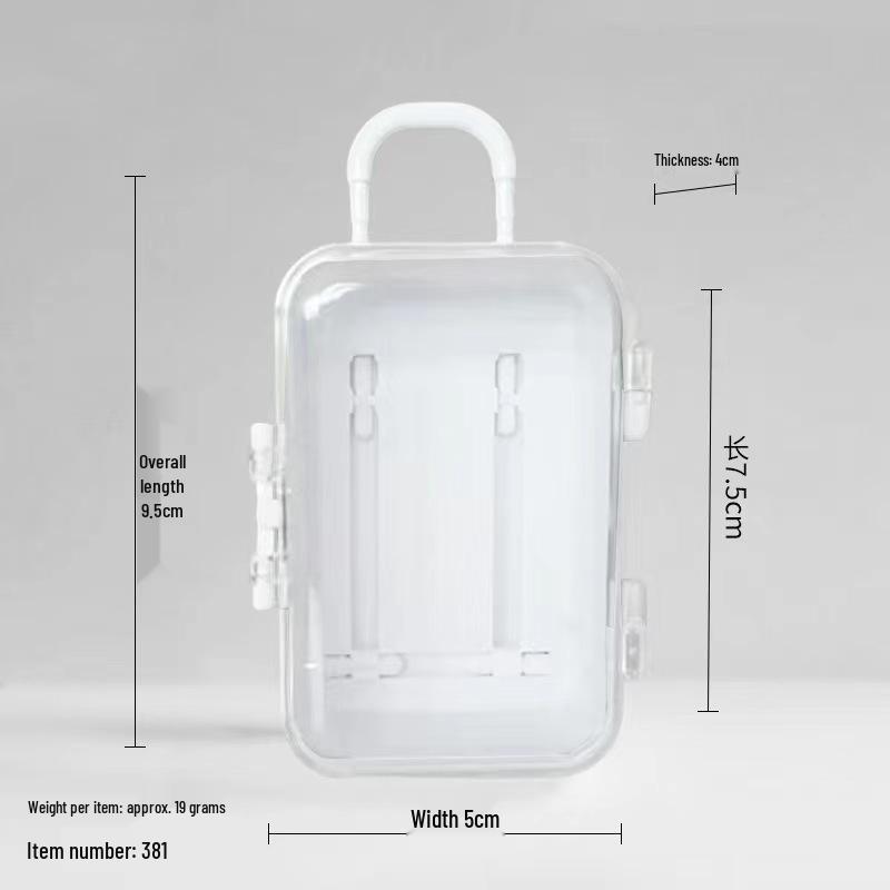 Cute Cartoon Number Jewelry Trolley Case: Transparent, Retractable Mini Storage Box