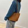 Johnature Retro Genuine Leather Tote Bag Versatile Commuting Solid Color Soft Leather Women's Shoulder Bag
