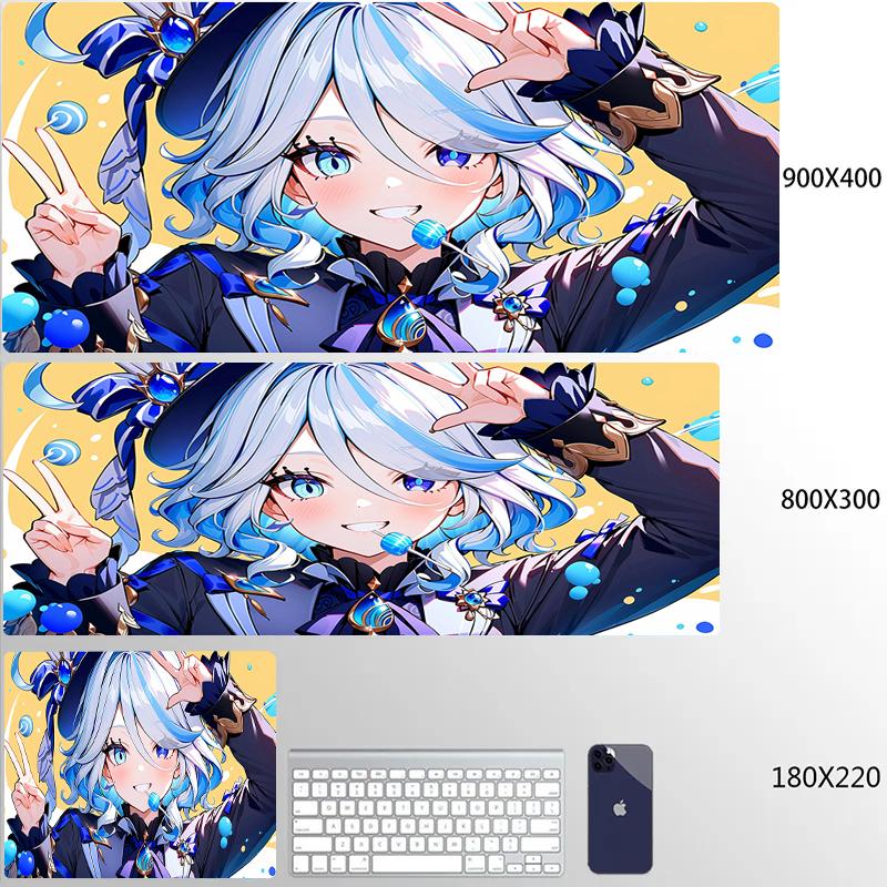 Furina Focalors Mouse Pad Genshin Impact Large Xxl Mousepad Computer Keyboard Padding Anime Gaming Genshin Accessories Desk Mats