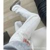 Women's Elastic Waist Straight Sweatpants Fleece Lined Loose Plus Size Micro Flare Casual Sports Trousers
