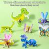 25Pcs/Set Kids 3D Puzzle Toy Cartoon Animal Dinosaur Airplane Cognition 3D Jigsaw Assembly Educational Game Kit Toddlers Boys Girls Gift