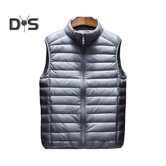 

Мужской хлопковый жилет с воротником-стойкой, без рукавов, застежкой-молнией, легкий стеганый жилет, однотонный хлопковый жилет, куртка с карманами XL