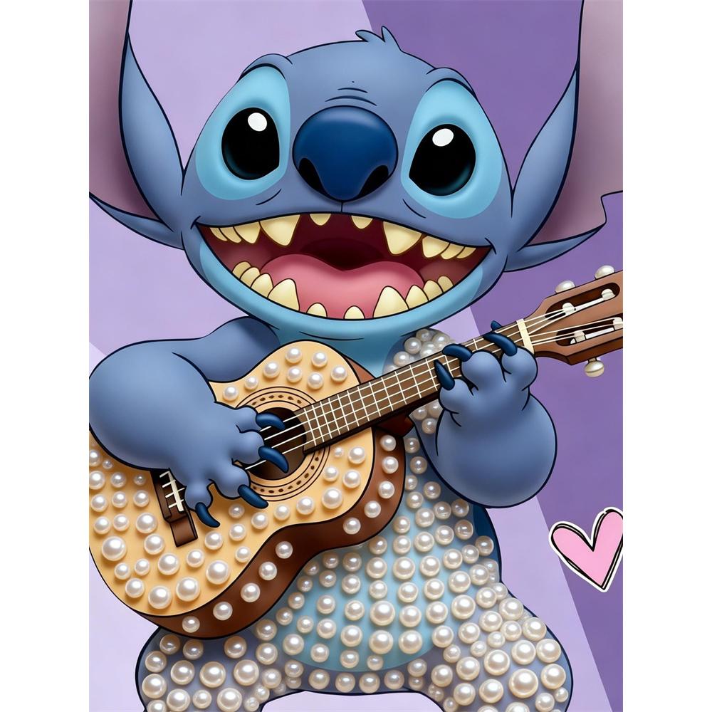 

Disney Pearl Painting Set Smiling Stitch Pearl Musical Moments Exquisite and Sparkling Painting Craftsmanship Home Wall Decoration Handmade Gift 35x45cm
