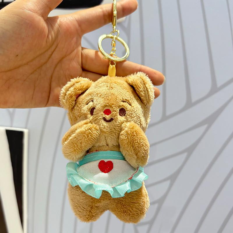 Lovely Cartoon Butter Bear Plush Keychain For Kids Soft And Cuddly Stuffed Animal With Choices Colorful