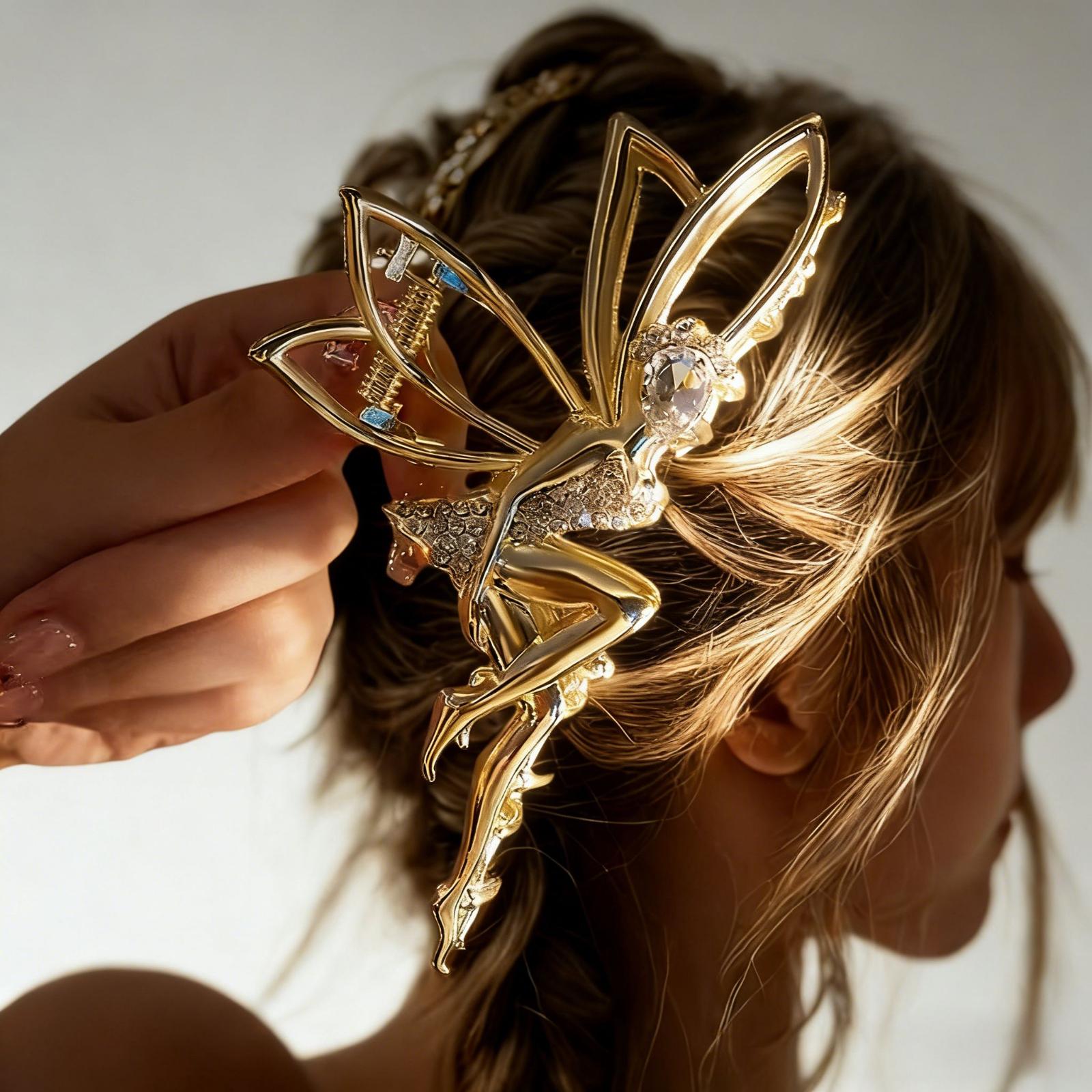 

Metal Water Drill Grip, Women s Large Hair Clip Hairpin Hair Bun Clip one size