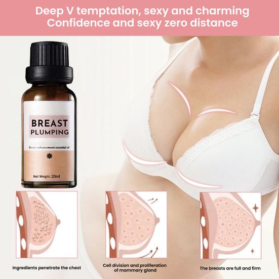 20 ml Brustmassageöl, zieht schnell ein, sanftes Sicherheitsmaterial, effektiv, tragbar, feuchtigkeitsspendend, mildes ätherisches Brustvergrößerungsöl für Frauen