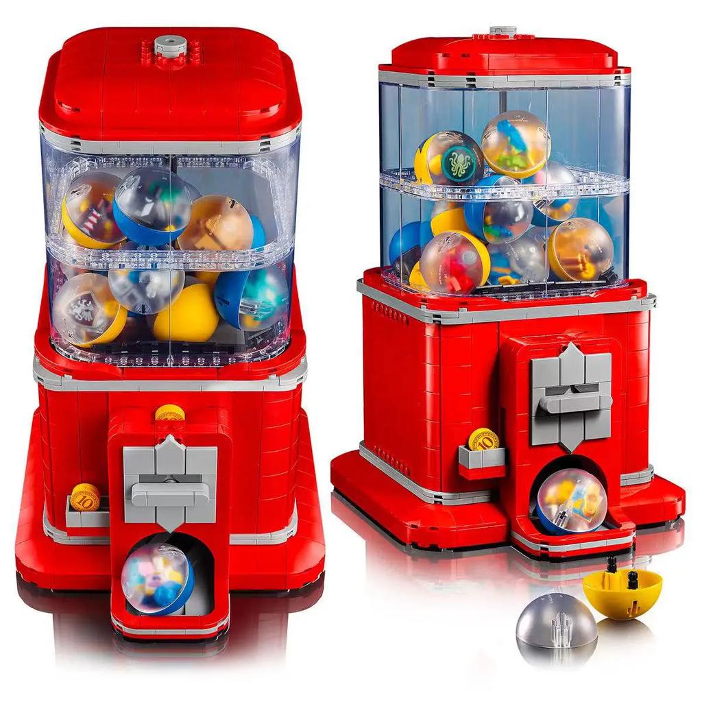 Creative Ideas The Prize Machine Coin-operated Vending Machine Building Blocks Creative 21358 Retro Toy Kids Christmas Gifts