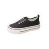 Thick-soled one-pedal canvas shoes for women's 2025 spring new versatile casual no-lace-up, not tired feet, white shoes, board shoes