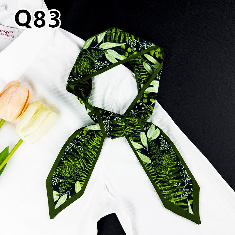New Long Versatile Silk Scarf Tied Hair Band Bow Letter Floral Streamer Tied Bag Gift Small Silk Scarf