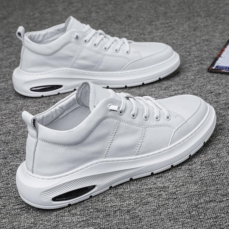 Black big head leather shoes winter business dress British style small leather shoes soft sole casual shoes autumn and winter