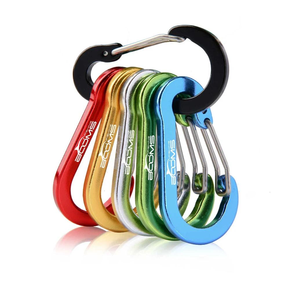 6 Pieces 12 Pieces Outside Camping Multi-tool Carabiner Steel Small Carabiner Clip Fishing Accessories High Quality Practical Daily Use