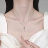S925 Sterling Silver Key Pendant Necklace with Moissanite: Elegant, Simple, Trendy Everyday Jewelry for Women