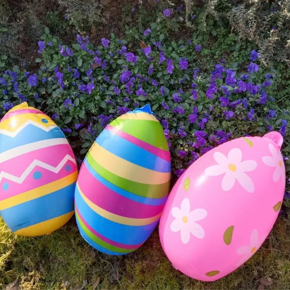 PVC Material Easter Party Decoration Heavy-Duty Plastic Inflatable Easter Egg  Children Favor