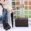1:12 Dollhouse Retro Brown Leather-Look Wooden Luggage Accessory
