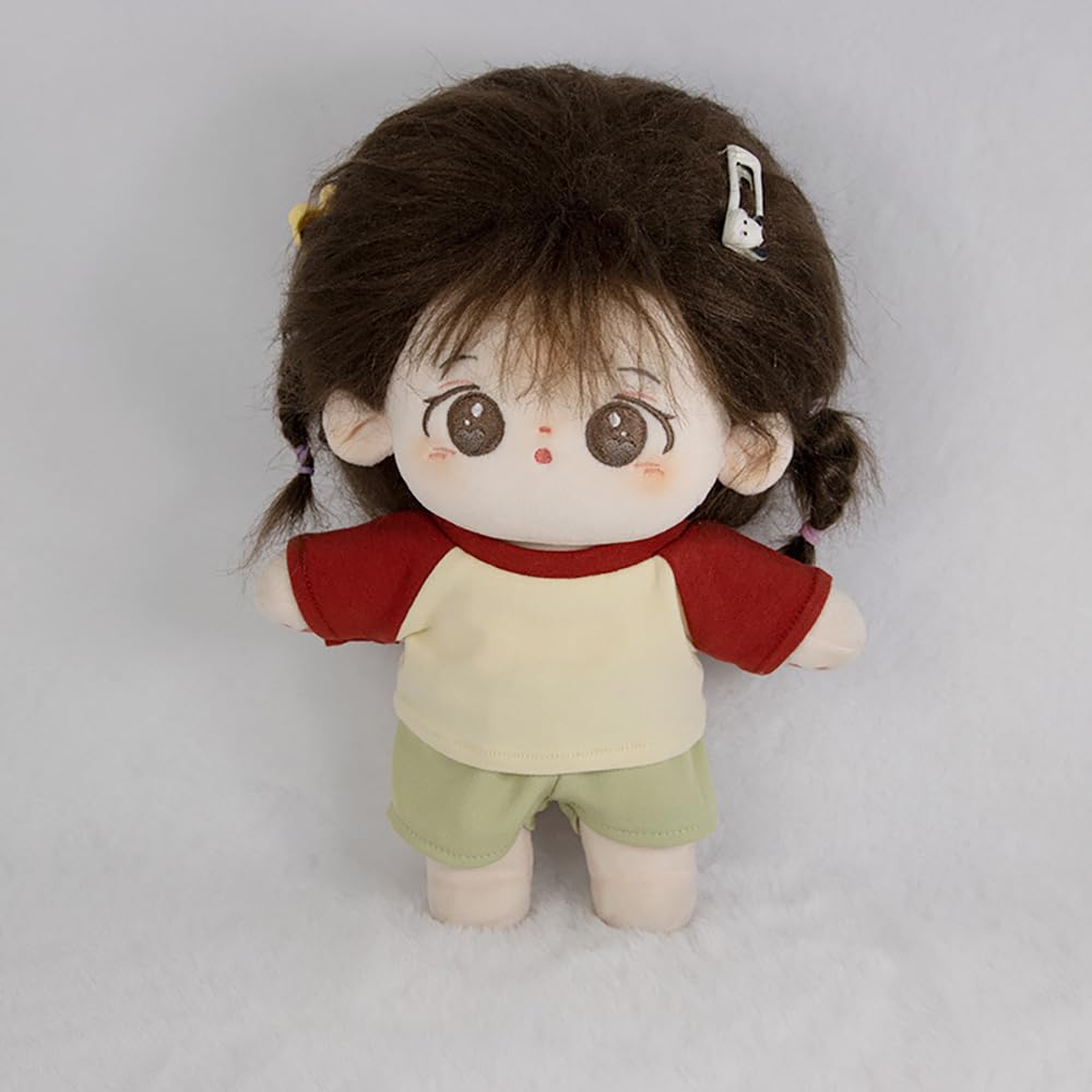 niannyyhouse 10cm, 15cm, 20cm Plush Clothes, Color Block T-Shirt, Bottoms, Dress-Up, Cotton Doll, Accessories (a7, 10cm)