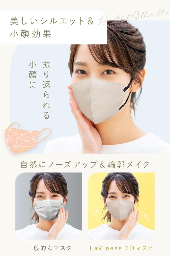 LaViness Nonwoven 3D Made In 30 Count Lace X Masks, Japan, (Old Black)