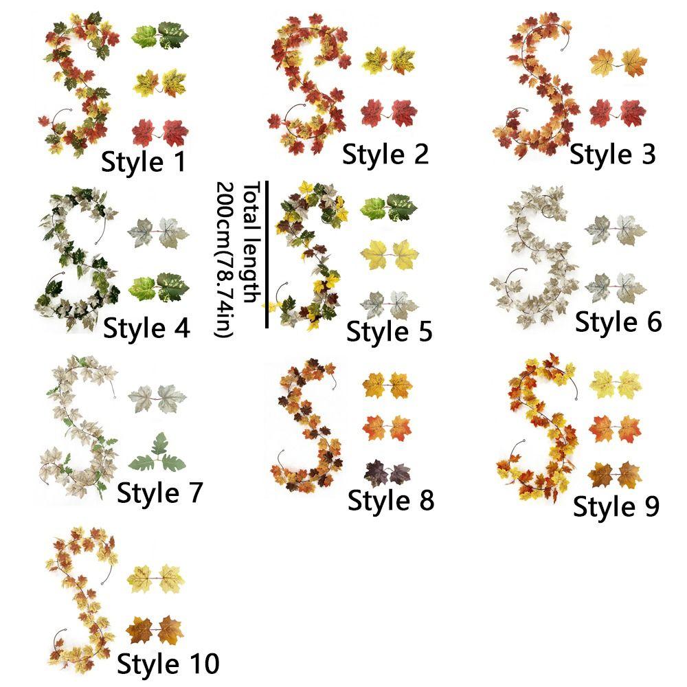 DIY Craft Artificial Maple Leaf Garland Hanging Vine Fall Foliage Garland Indoor Winding Decor