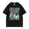 2026 Life Ls Soup L Am Fork Raccoon Funny Meme Graphic T Shirt Gift Men Women Fashion Casual Humor Tee Sh