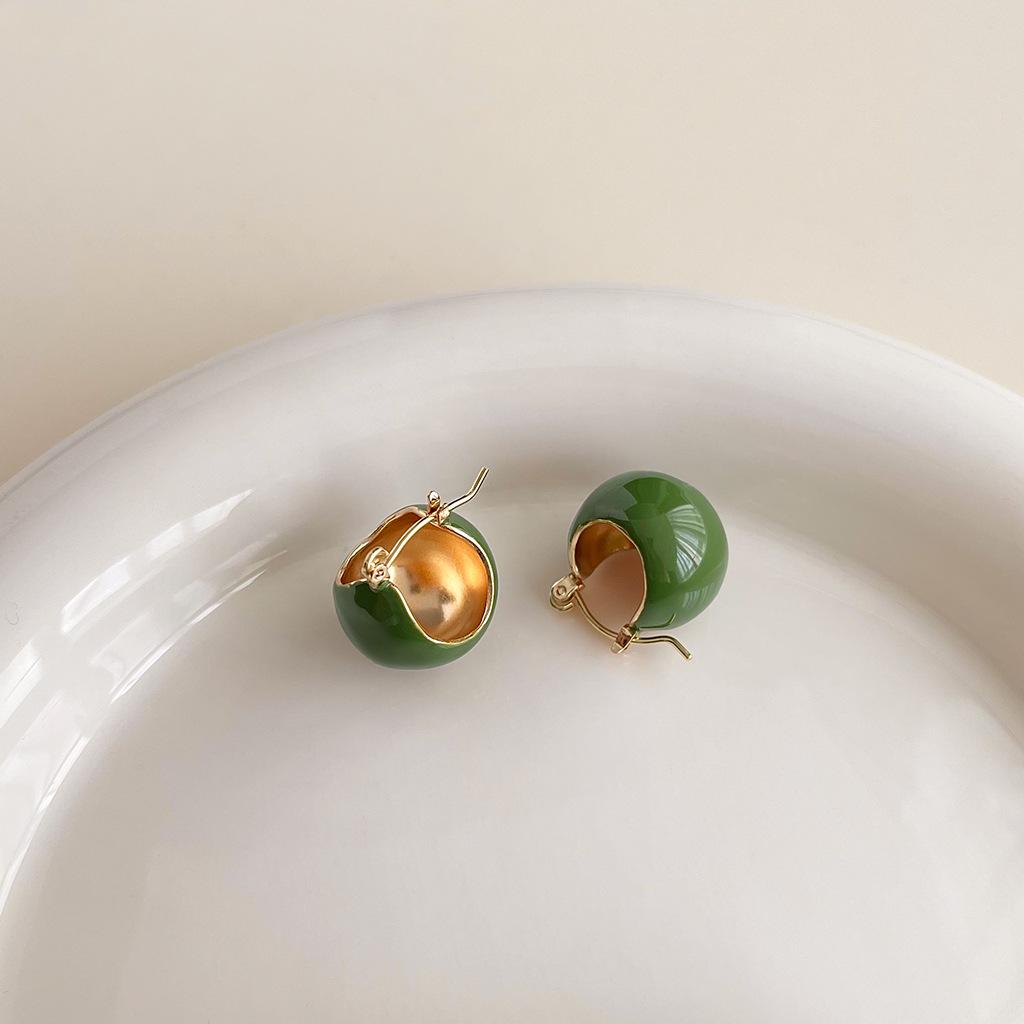 Elegant Heart Drip Oil Flower Stud Earrings for Women