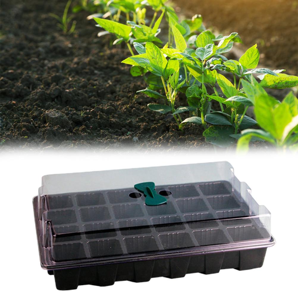 Gewächshaus Anzuchtschale 24 Zellen Anzuchtbox mit Deckel Pflanzen Anzuchtschalen für Anzucht Keimung