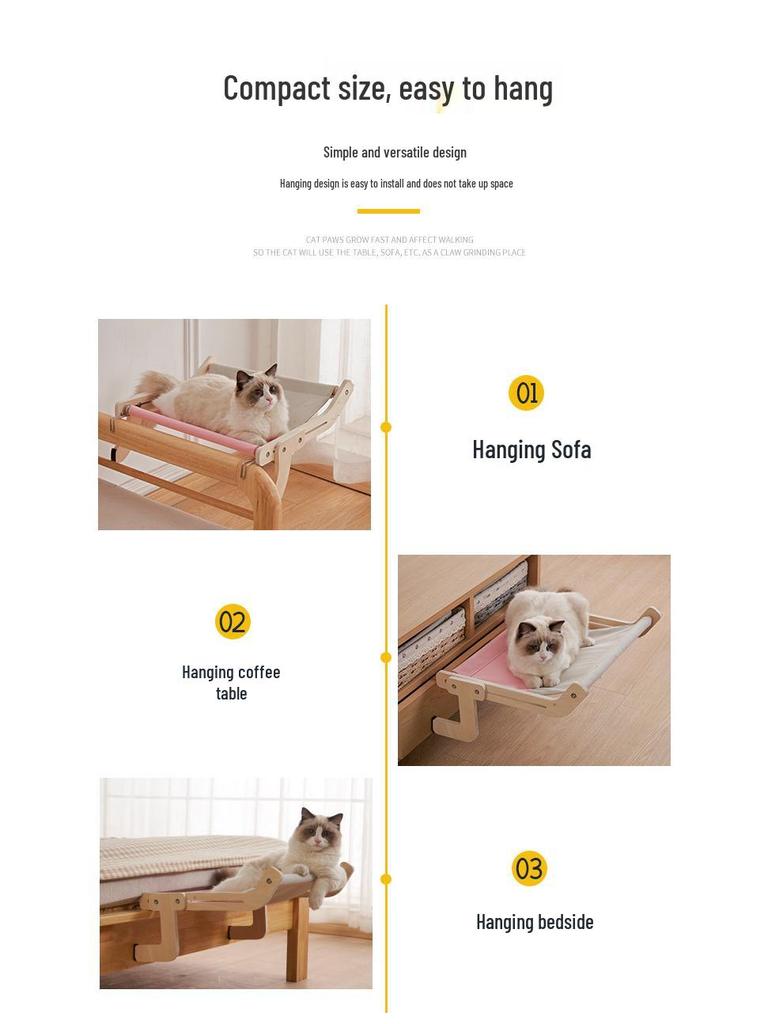Punch-Free Cat Window Hammock: Four Seasons Hanging Bed for Windows and Bedsides
