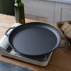 Barbecue Grill Accessory Portable Round with Two Handle Cookware Frying Pan for Kitchen Indoor