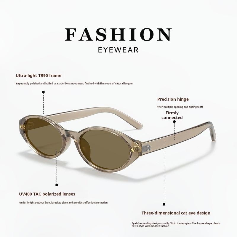 XBORA Women's Cat Eye Sunglasses UV Protection Polarized Driving Sunshade High-End Sense Outdoor Sun Protection 20386