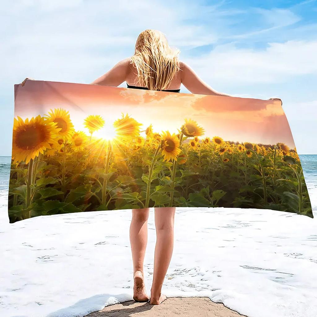 Sunflower Oversized Sand Free Beach Towel Large Quick Dry Beach Towels Bath Beach Pool Gym Travel Bath Towel for Swimming Sports