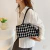 Trendy Plaid Color Block Shoulder Bag For Women Versatile Everyday Use Stylish Handheld Bag
