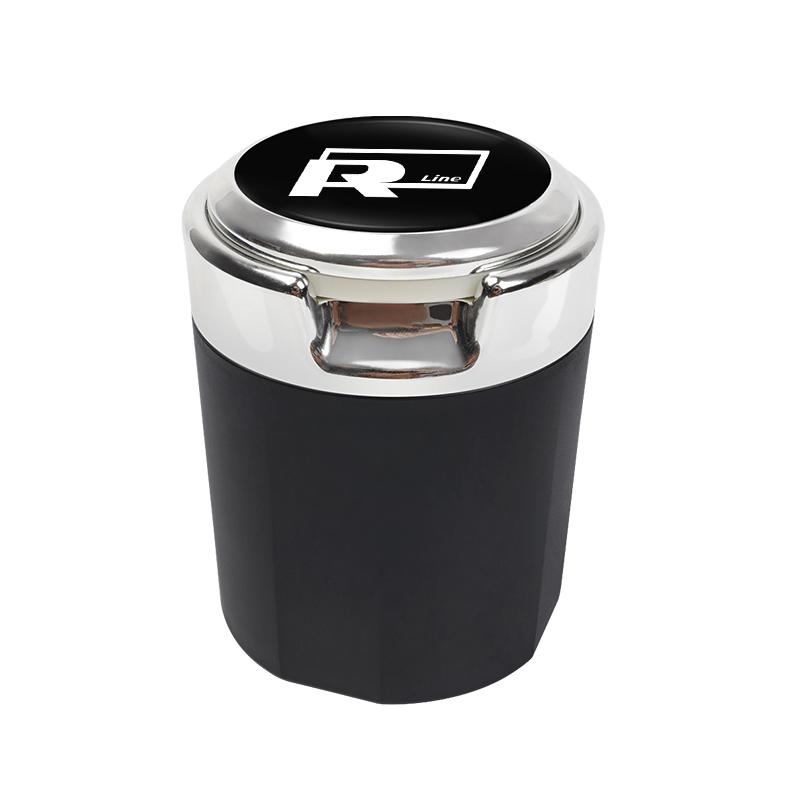 T312026 Hot VOLKSWAGEN Car Interior Ashtray Portable Garbage Box Storage Barrel For VW RLine Golf Tiguan Jetta Transporter Passat P