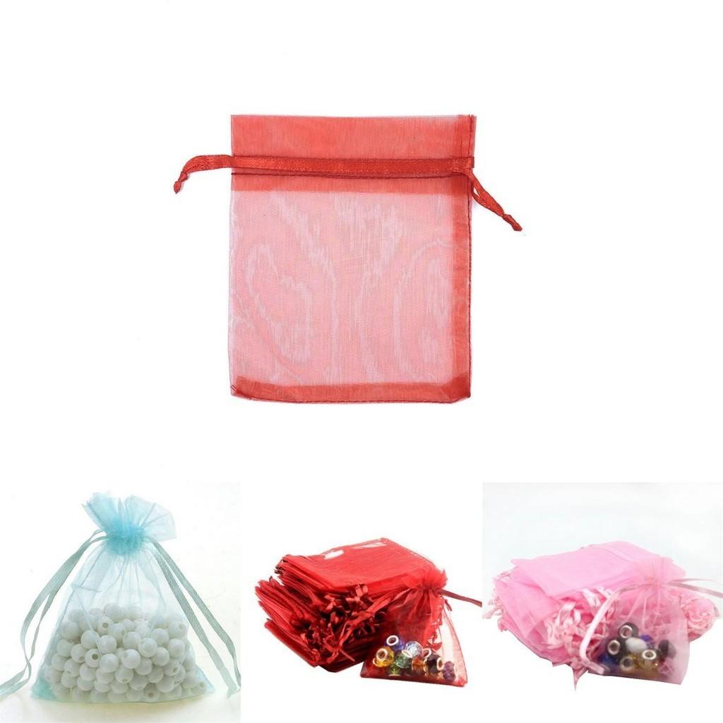Elegant And Sheer 10pcs Drawable Organza Bags For Wedding Party Favors And Gifts