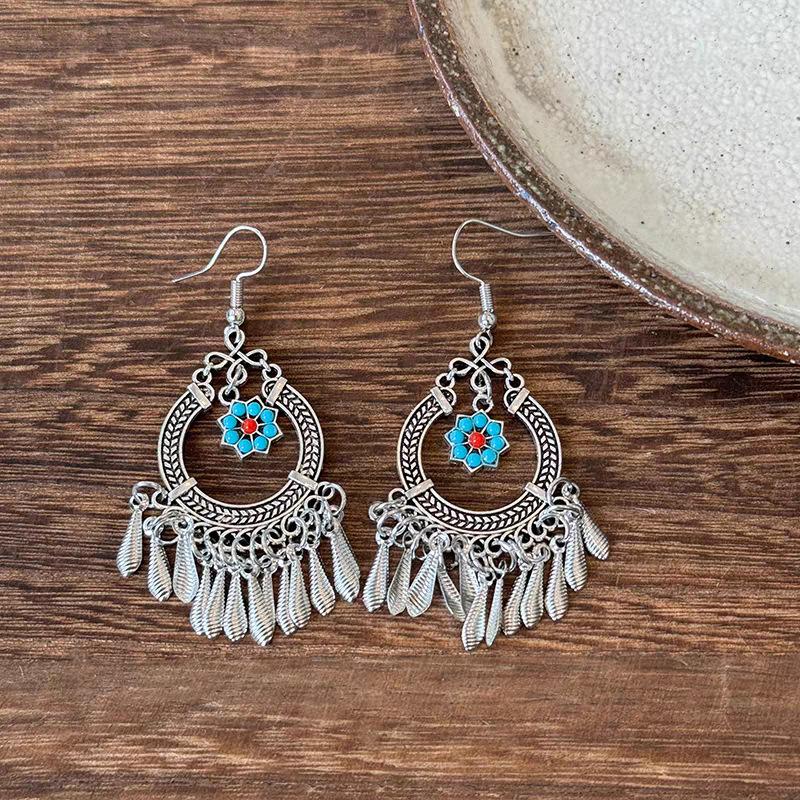 New Chinese-style fringed earrings women's retro ethnic style earrings, cheongsam Hanfu design sense fashion new personalized earrings