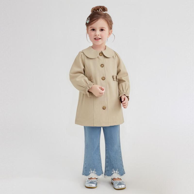 DEESHA Girls' Autumn Mid-Length Trench Coat