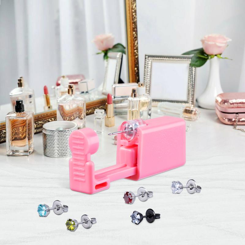 10 Pcs Ear Piercing Kit Disposable Ear Piercing Tool Set Crown Zircon Series Stud Earrings For Home