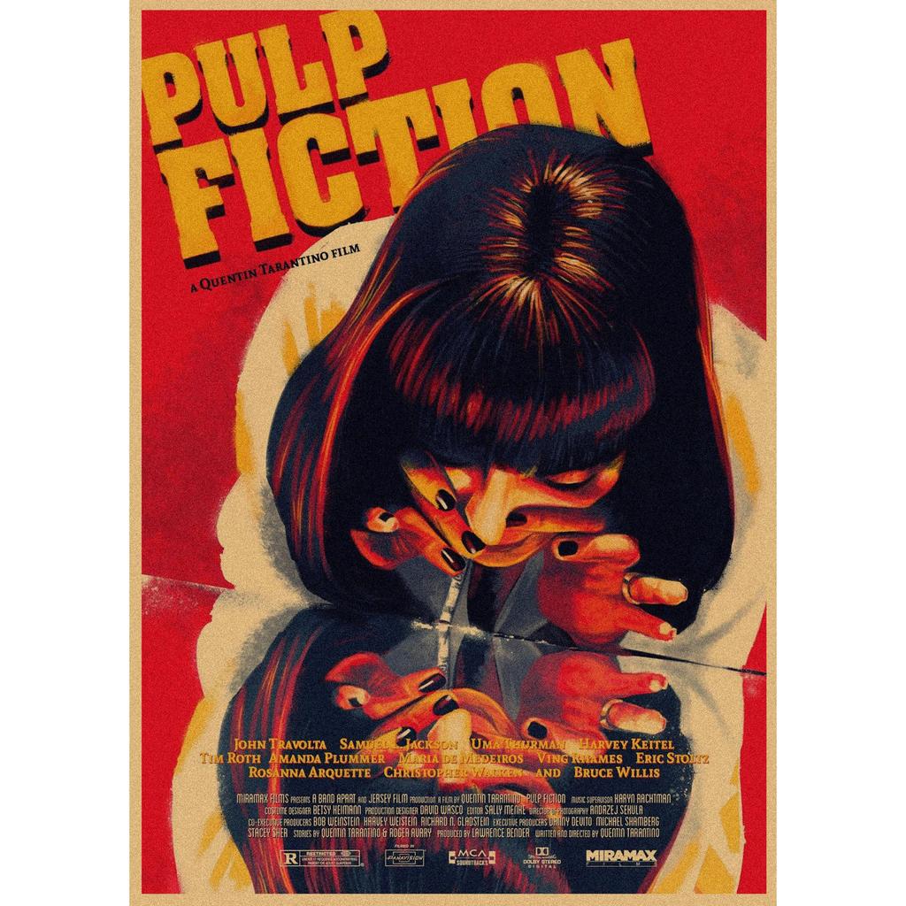 Pulp Fiction Retro Kraft Paper Poster - Classic Bar Wall Decoration