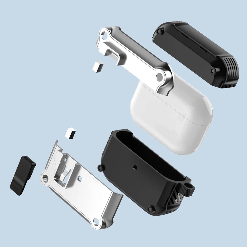 Merev PC mágneses biztonsági zár kapcsoló fülhallgató tok kulcstartó horggal Apple Airpods Pro 2 2nd Air Pods 3 generációhoz férfi lány ütésálló védőburkolat