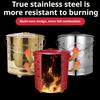 Hollow 304 Stainless Steel Fireplace Bucket - Traditional Paper Money Burn Barrel Treasure Bowl, Outdoor Incinerator