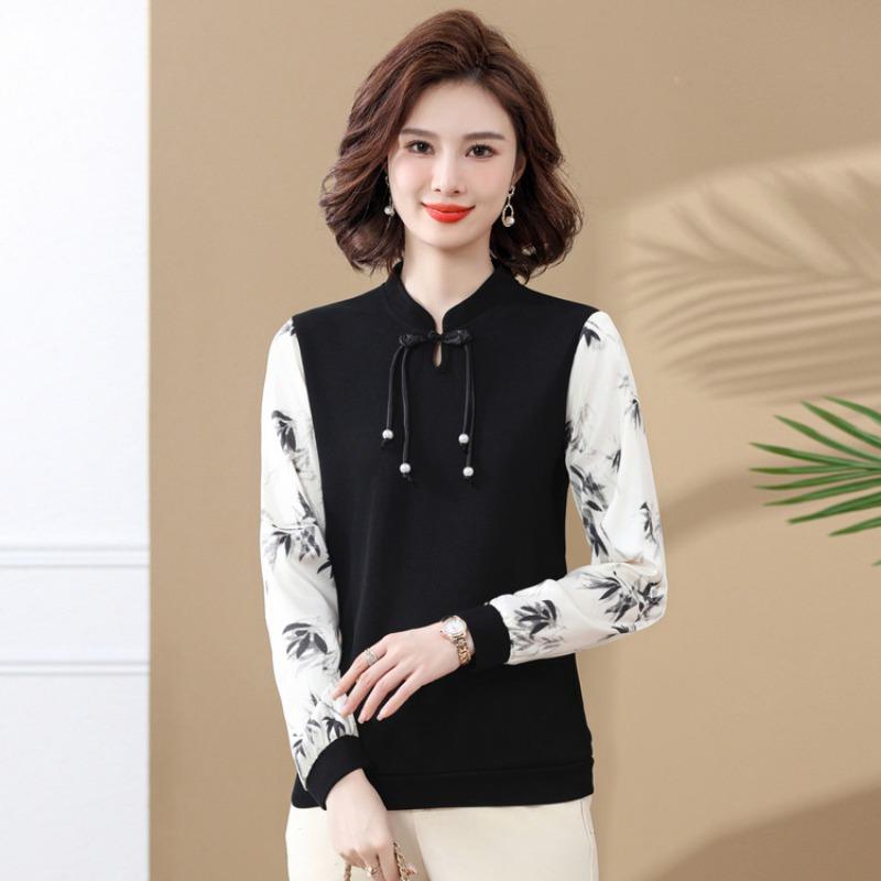 

Mom spring shirt new thin top medium and old women s clothing spring and autumn fashion thin knitted sweater 5XL