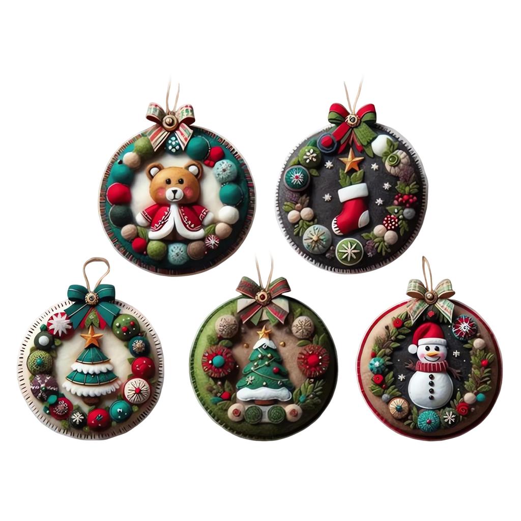 Felt Ornaments Craft Set Sewing Supplies Christmas Decorations Set Multi-Purpose Holiday Shapes Felt Patch Suit for Family Fun