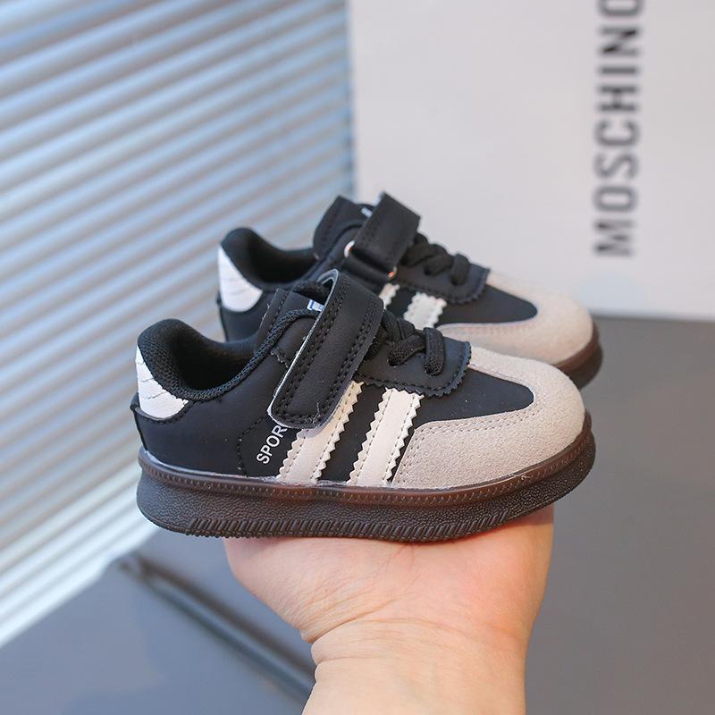 

Весна и Осень Новые Повседневные Туфли для Мальчиков Мягкая Подошва Детские Немецкие Тренировочные Туфли Весенние Кеды на Платформе Дышащие Кроссовки для Маленьких Девочек Мода 19 чёрный