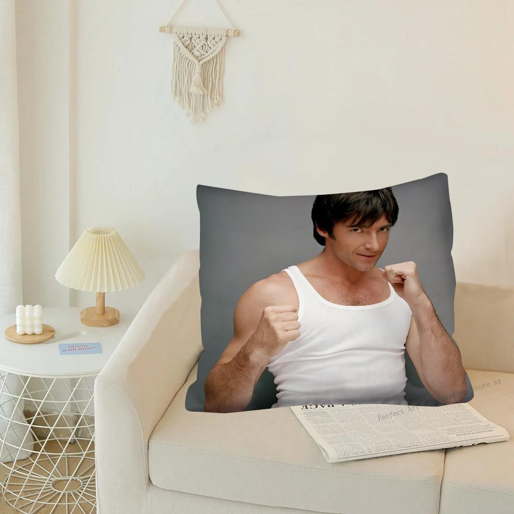 H-Hugh J-Jackman Pillow Case Fashion Square Pillowcase Bedroom Sofa Room Ins Decoration Leisure Cushion Cover 40x40