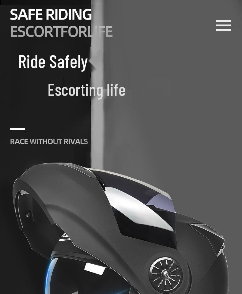3C Certified Flip-Up Motorcycle Helmet with Dual Mirrors for All Seasons - Unisex Full Face Design for Winter