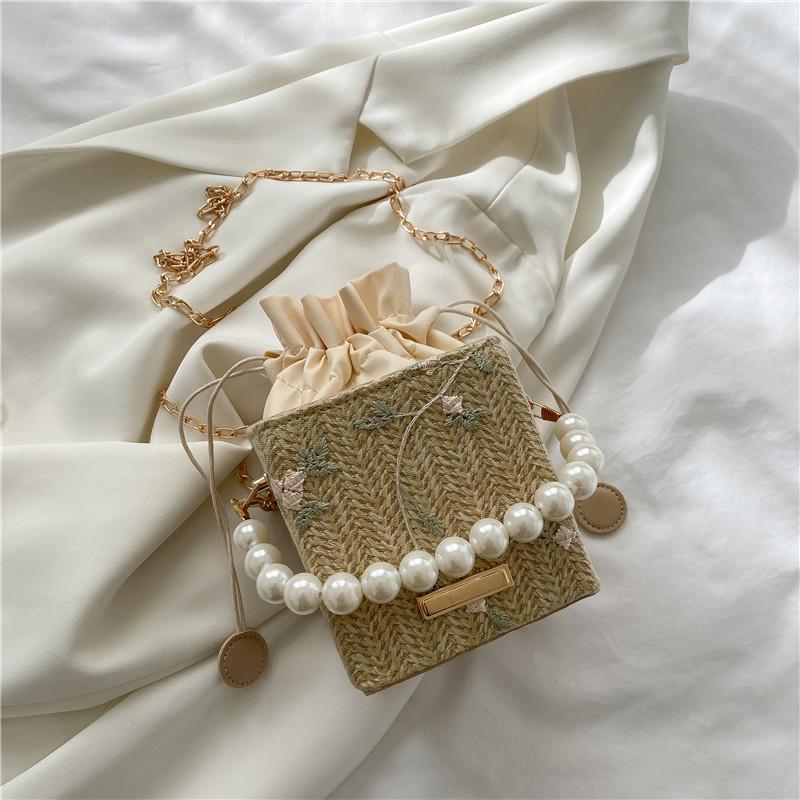 Стильная городская шикарная маленькая бархатная сумочка с жемчугом для женщин, новый тренд лета 2022 хаки