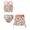 Μπικίνι με Σορτς Σετ για Κορίτσια Τοπ Τανκίνι Κοντό Παντελονάκι Μαγιό 3 Τεμαχίων Μαγιό Χαβάη Αθλητικό Σουτιέν με Χιαστί Λωρίδες Κάτω Μέρος Μπικίνι